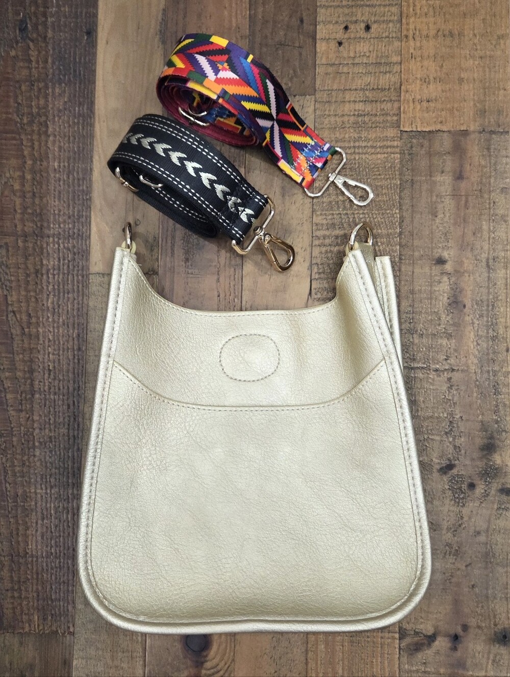 Ah Dorned Gold Crossbody Mini Messanger Bag w/ 2 Adjustable Straps NWOT